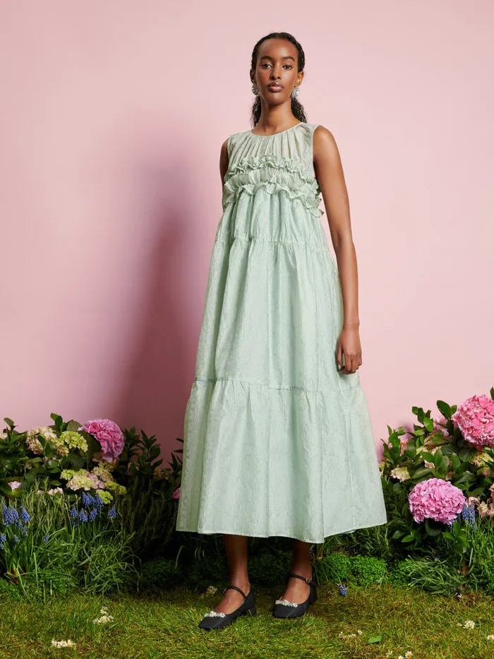 Women DREAM Perdita Organza Midi Dress Sage Green Sister Jane Dresses