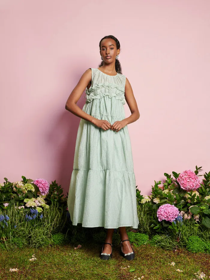 Women DREAM Perdita Organza Midi Dress Sage Green Sister Jane Dresses