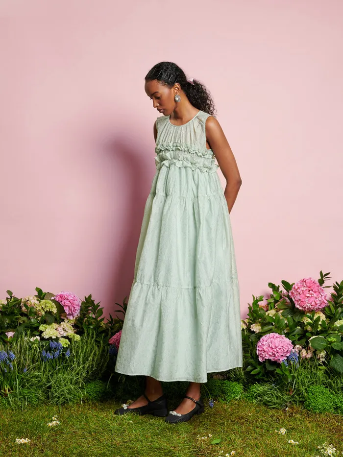 Women DREAM Perdita Organza Midi Dress Sage Green Sister Jane Dresses