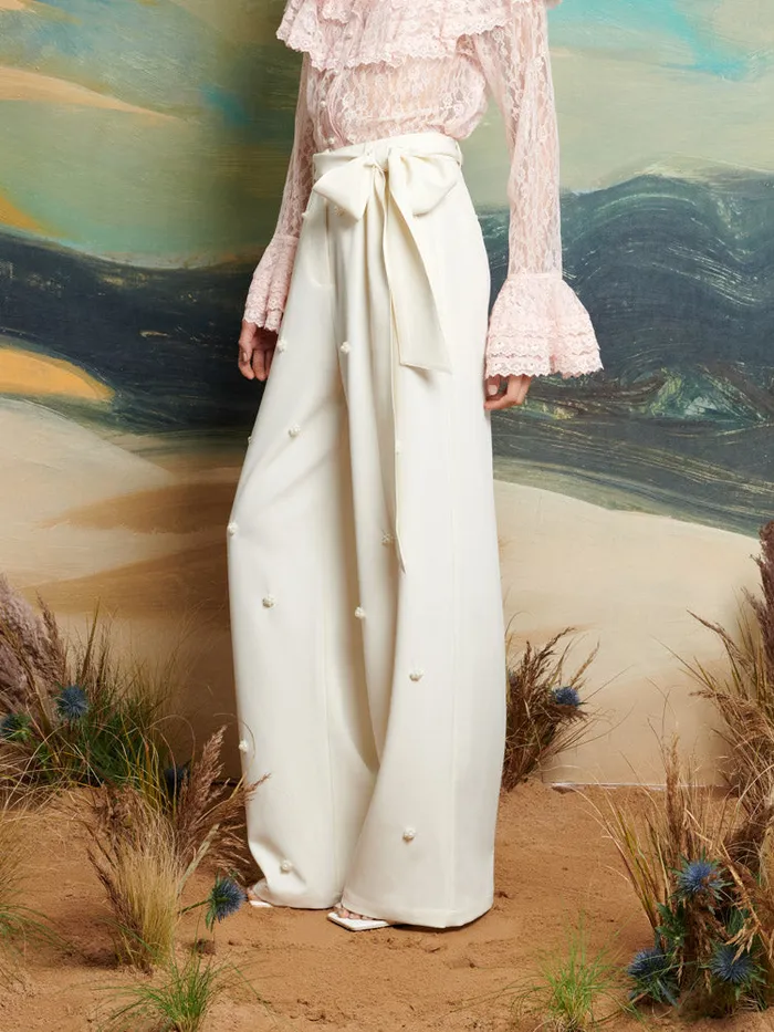 Women DREAM Polo Pearl Trousers Vintage Cream Sister Jane Bottoms
