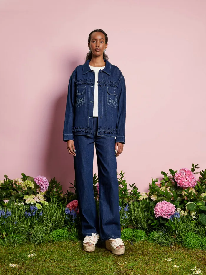 Women DREAM Rosie Denim Embroidery Jacket Raw Denim Sister Jane Jackets