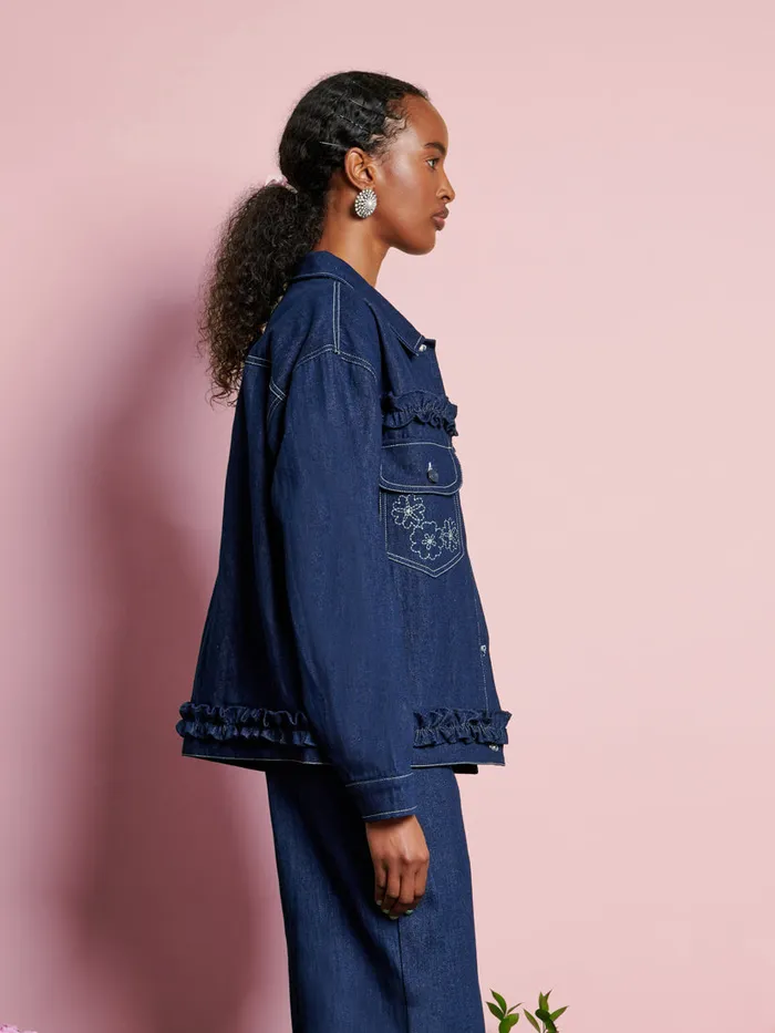 Women DREAM Rosie Denim Embroidery Jacket Raw Denim Sister Jane Jackets