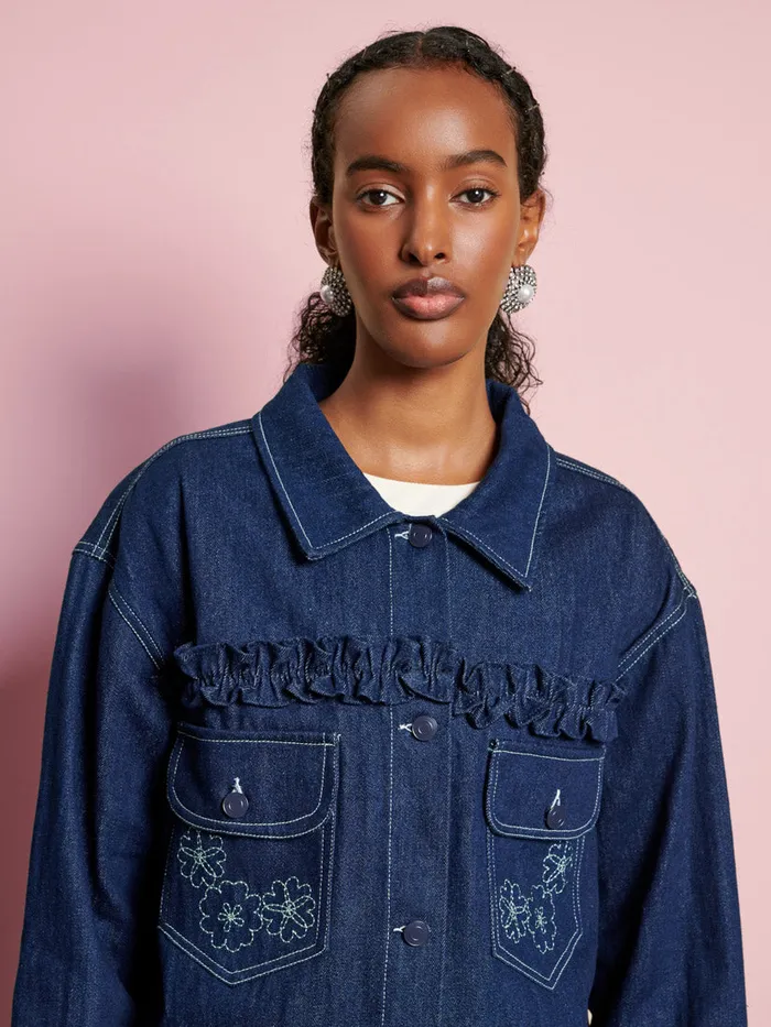 Women DREAM Rosie Denim Embroidery Jacket Raw Denim Sister Jane Jackets