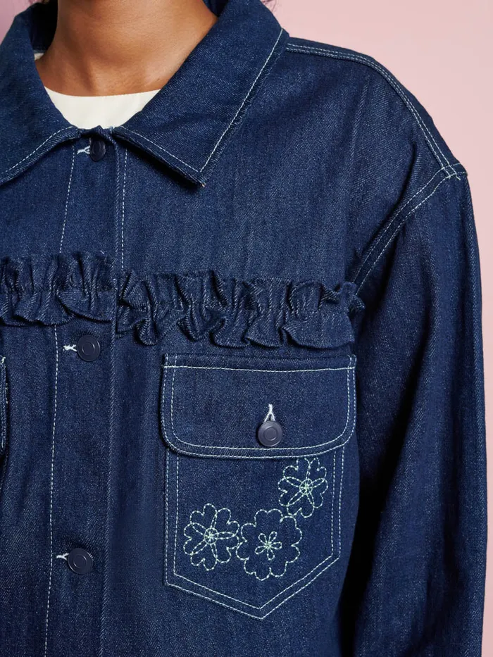 Women DREAM Rosie Denim Embroidery Jacket Raw Denim Sister Jane Jackets