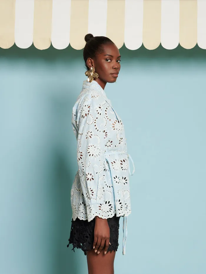 Women DREAM Rosslyn Embroidered Shirt Clear Blue Sister Jane Tops