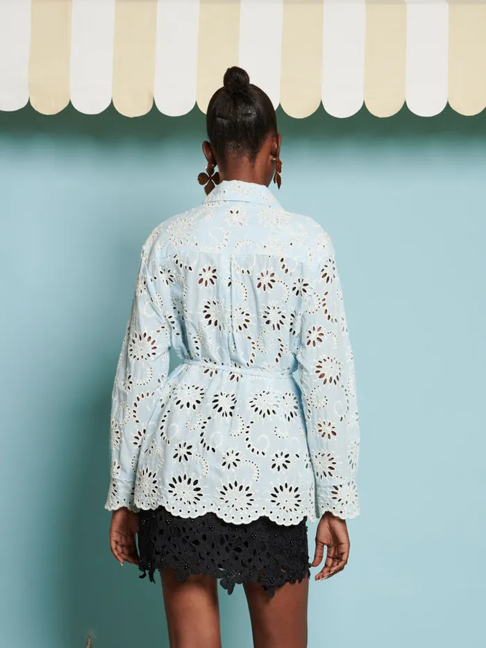 Women DREAM Rosslyn Embroidered Shirt Clear Blue Sister Jane Tops