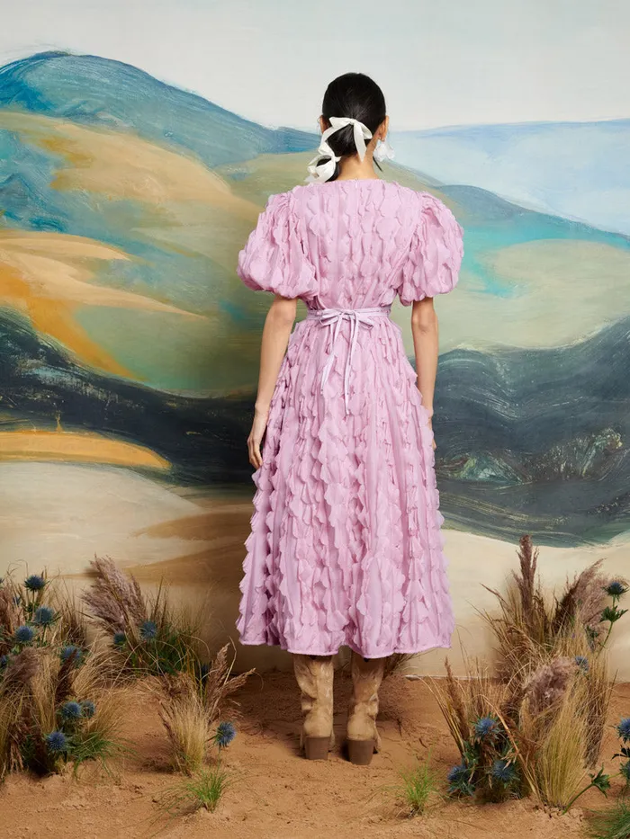 Women DREAM Roundup Ruffle Midi Dress True Pink Sister Jane Dresses