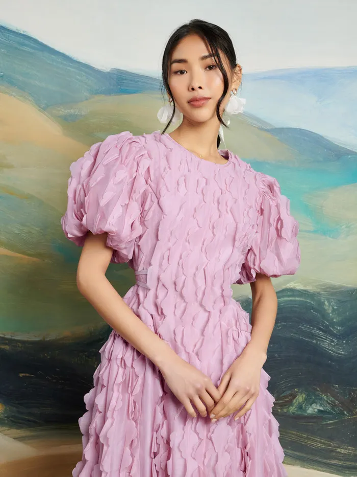 Women DREAM Roundup Ruffle Midi Dress True Pink Sister Jane Dresses
