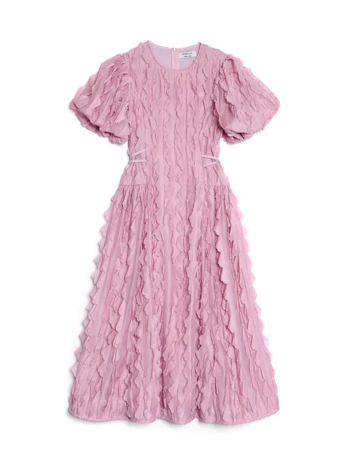 Women DREAM Roundup Ruffle Midi Dress True Pink Sister Jane Dresses