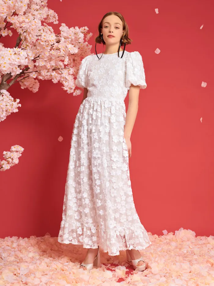 Women DREAM Swan Sequin Maxi Dress Crystal White Sister Jane Dresses