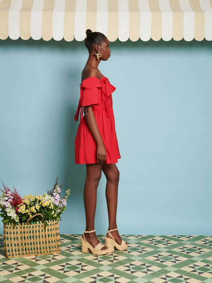 Women DREAM Watermelon Bow Mini Dress Ruby Red Sister Jane Dresses