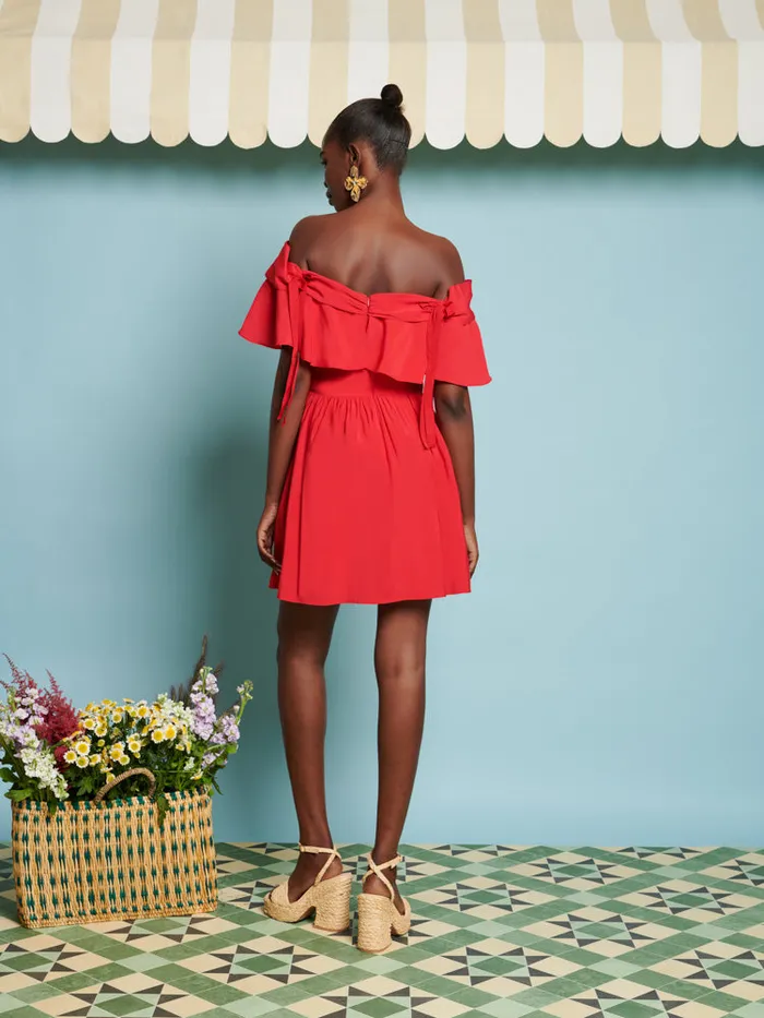 Women DREAM Watermelon Bow Mini Dress Ruby Red Sister Jane Dresses