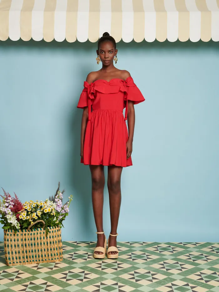 Women DREAM Watermelon Bow Mini Dress Ruby Red Sister Jane Dresses