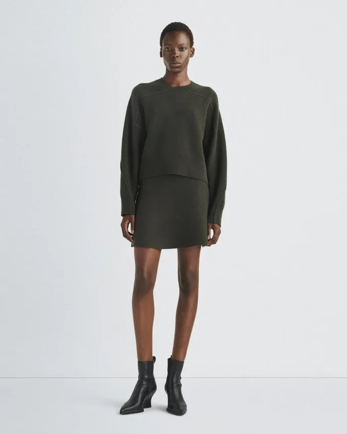 Women Dresses 038 Skirts Rag 038 Bone Bridget Italian Wool Skirt Army