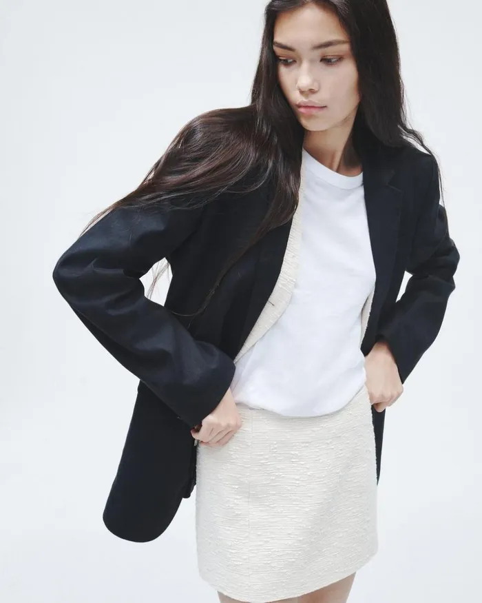 Women Dresses 038 Skirts Rag 038 Bone Emerson Italian Tweed Skirt Ivory