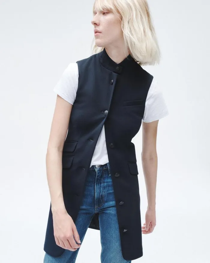 Women Dresses 038 Skirts Rag 038 Bone Slade Knit Twill Vest Dress Navy