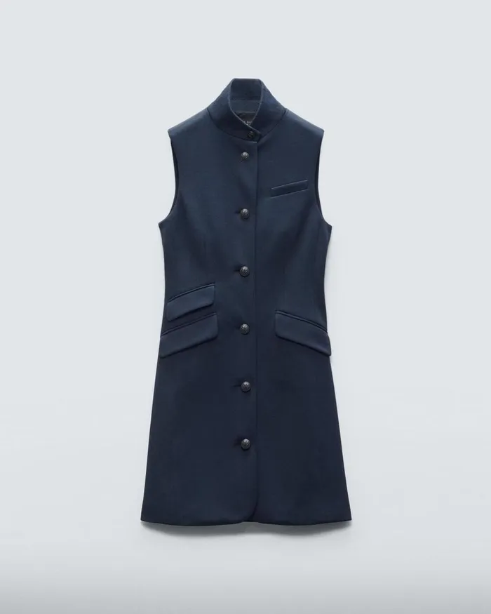 Women Dresses 038 Skirts Rag 038 Bone Slade Knit Twill Vest Dress Navy