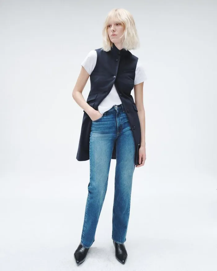 Women Dresses 038 Skirts Rag 038 Bone Slade Knit Twill Vest Dress Navy