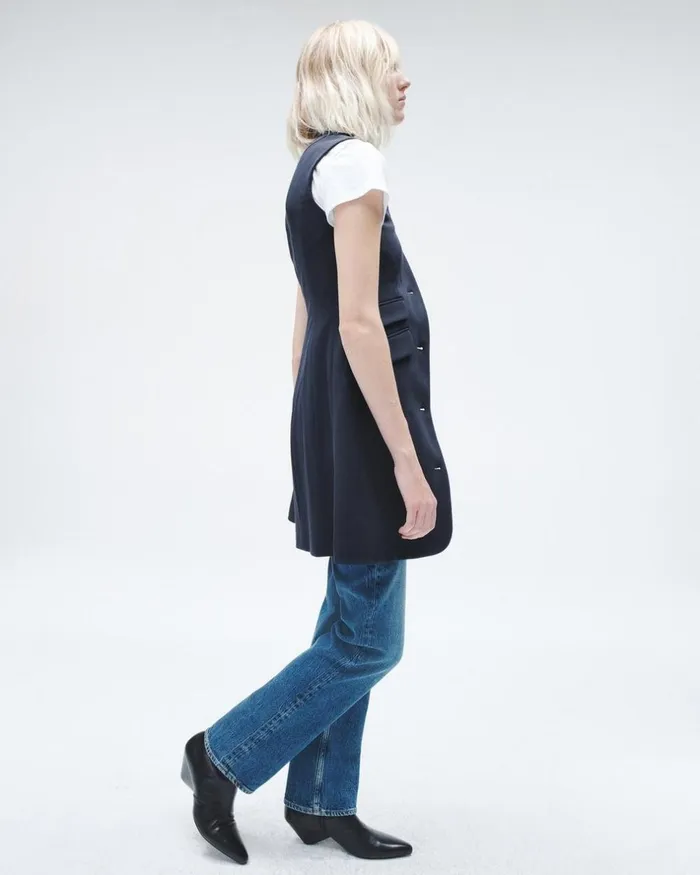 Women Dresses 038 Skirts Rag 038 Bone Slade Knit Twill Vest Dress Navy
