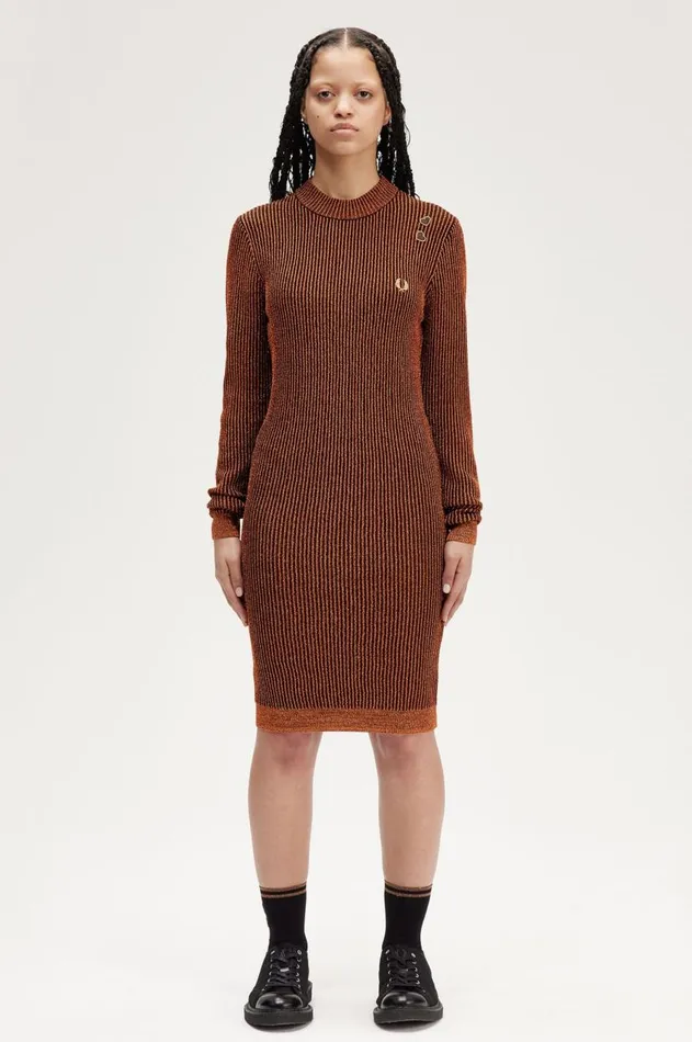 Women Dresses Fred Perry Mock Neck Dress Marmalade