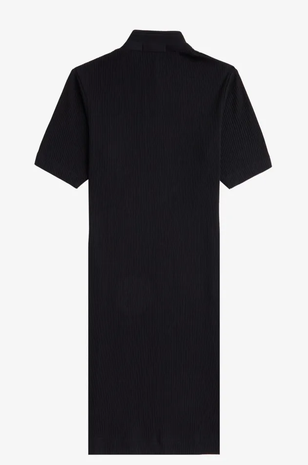 Women Dresses Fred Perry Ribbed Polo Shirt Dress Black