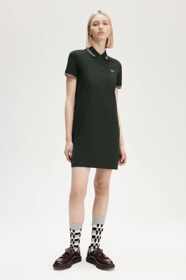 Women Dresses Fred Perry Twin Tipped Fred Perry Dress Night Greendark Pink