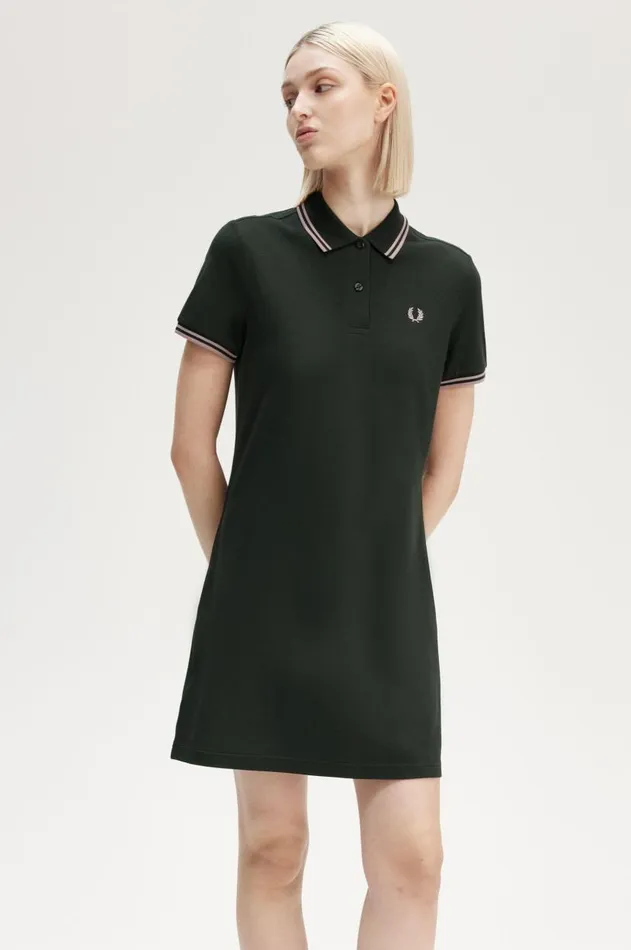 Women Dresses Fred Perry Twin Tipped Fred Perry Dress Night Greendark Pink