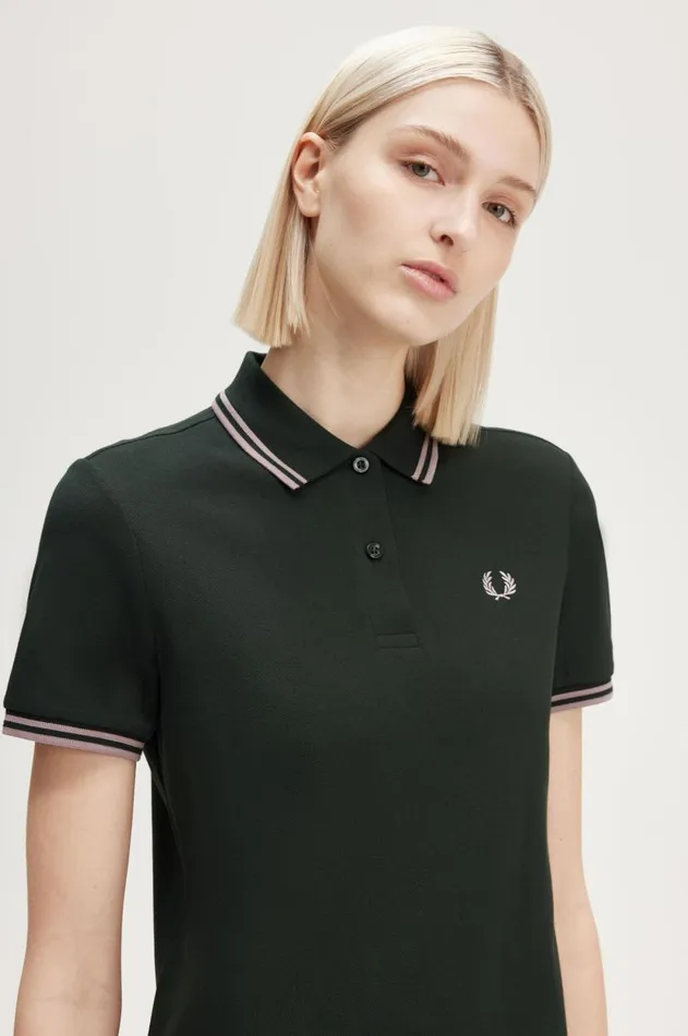 Women Dresses Fred Perry Twin Tipped Fred Perry Dress Night Greendark Pink