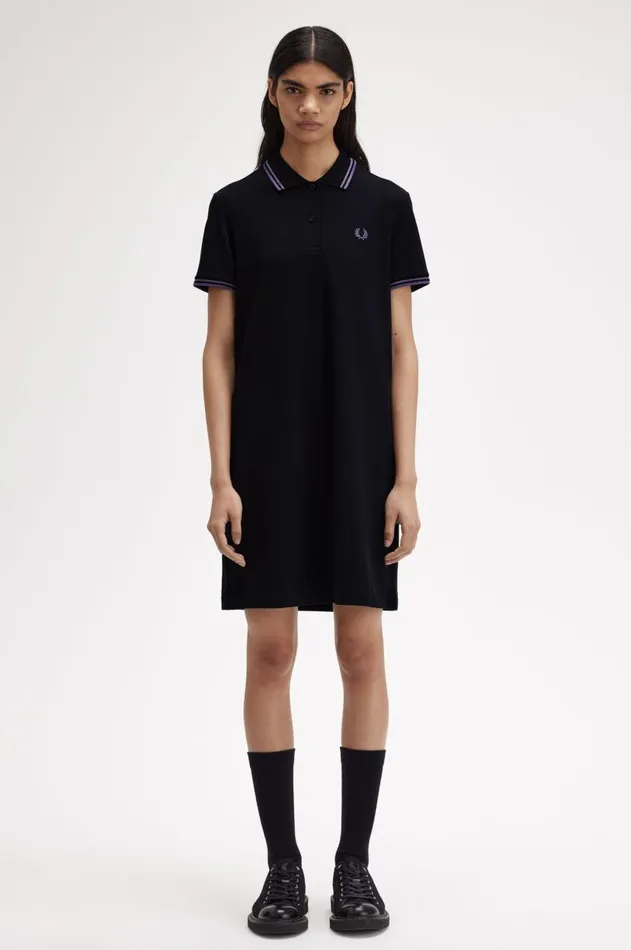 Women Dresses Fred Perry Twin Tipped Fred Perry Shirt Dress Blackmetallic Ultra Violetmetallic Ultra Violet