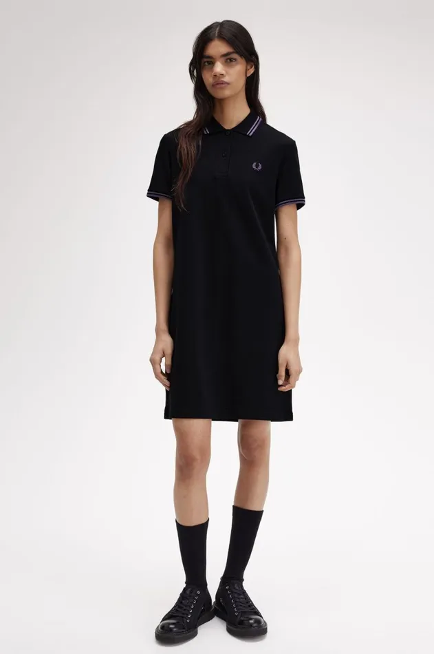 Women Dresses Fred Perry Twin Tipped Fred Perry Shirt Dress Blackmetallic Ultra Violetmetallic Ultra Violet