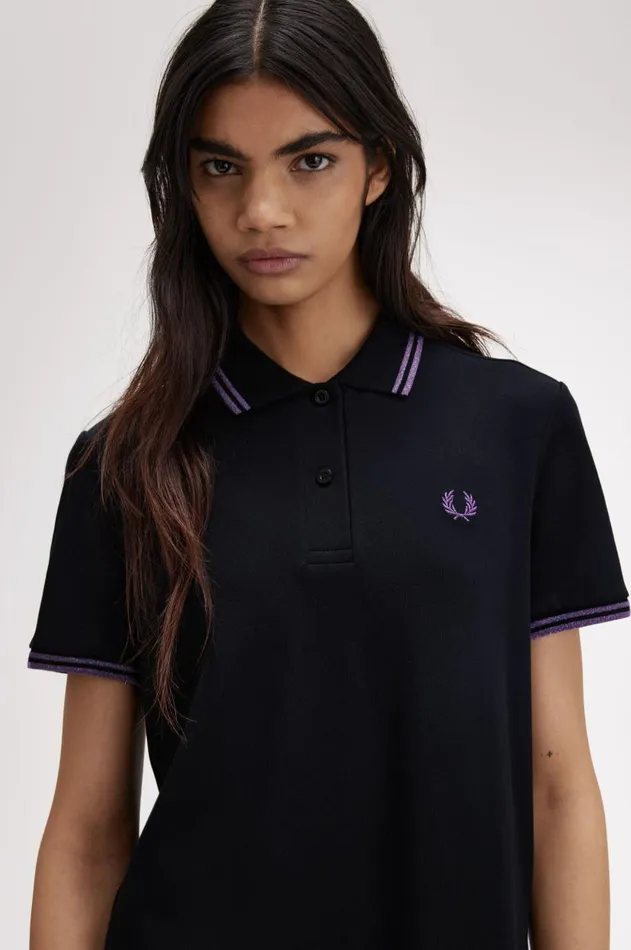 Women Dresses Fred Perry Twin Tipped Fred Perry Shirt Dress Blackmetallic Ultra Violetmetallic Ultra Violet