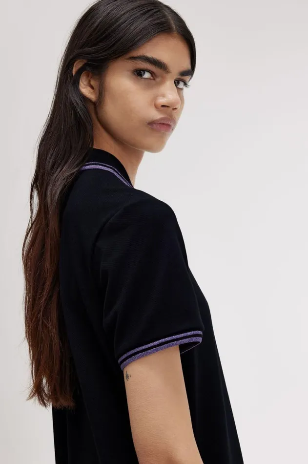 Women Dresses Fred Perry Twin Tipped Fred Perry Shirt Dress Blackmetallic Ultra Violetmetallic Ultra Violet