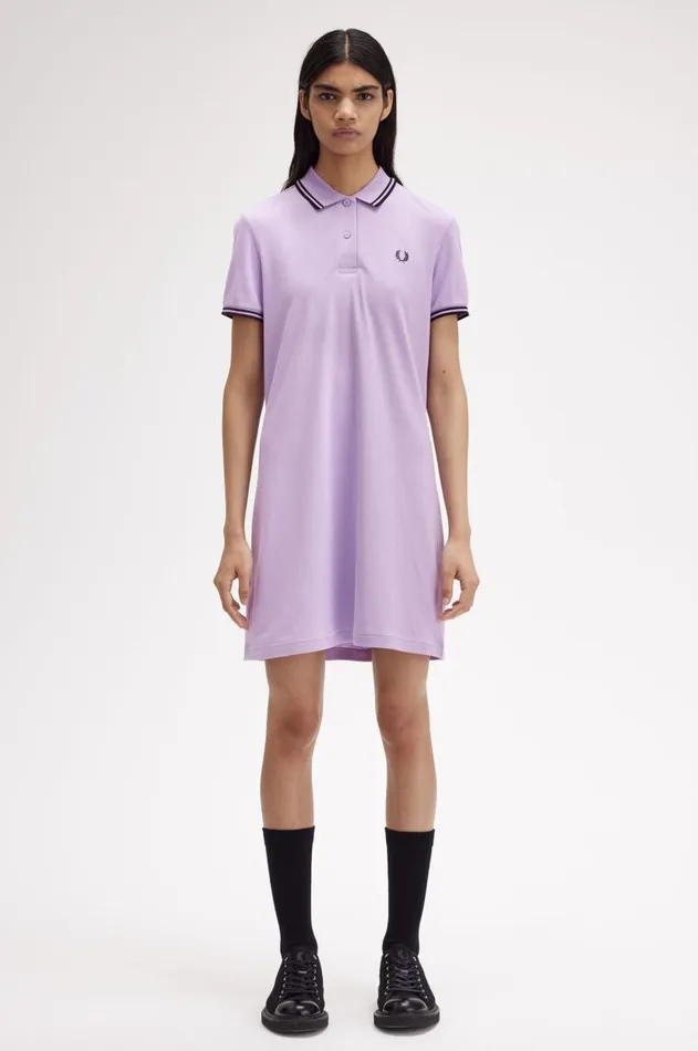 Women Dresses Fred Perry Twin Tipped Fred Perry Shirt Dress Ultra Violetnavy