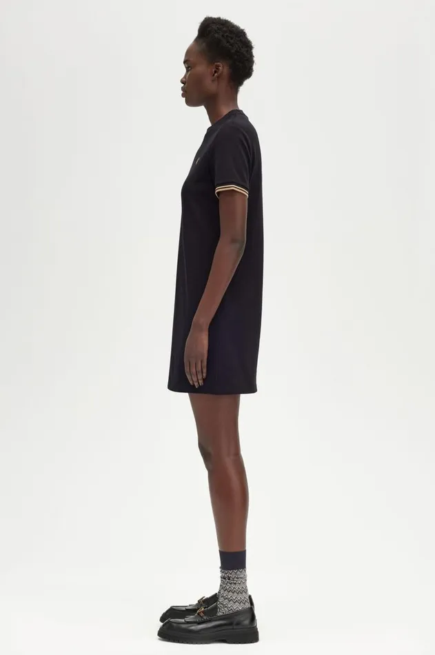 Women Dresses Fred Perry Twin Tipped Piqu TShirt Dress Black