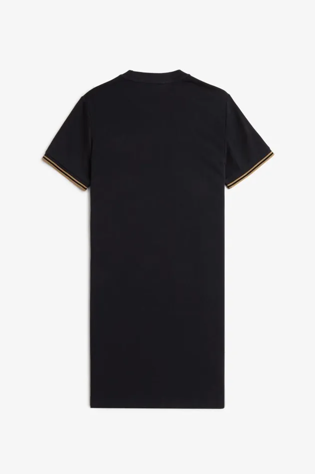 Women Dresses Fred Perry Twin Tipped Piqu TShirt Dress Black