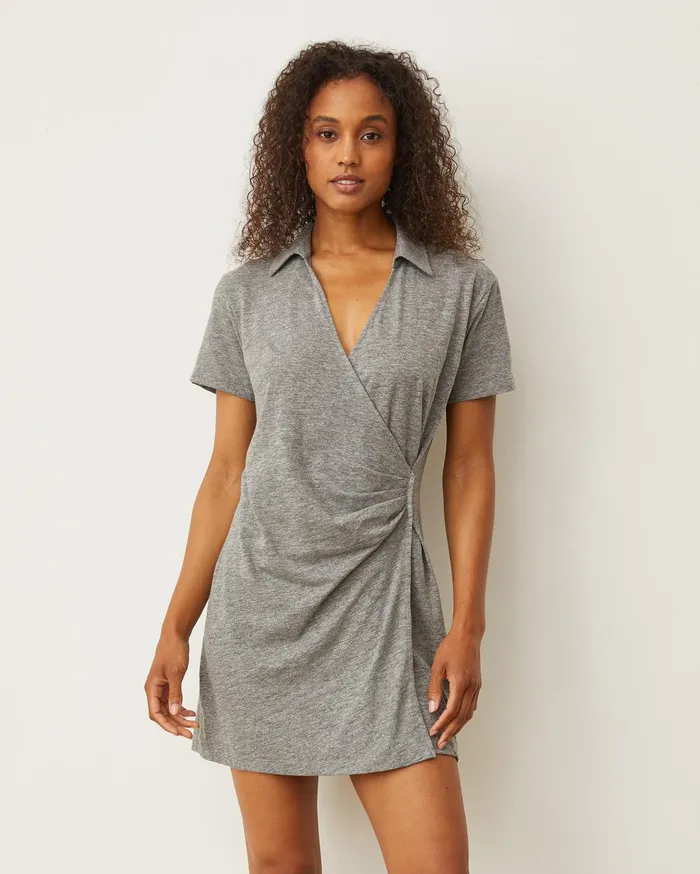 Women Dresses MONROW Knit Wrap Dress Granite