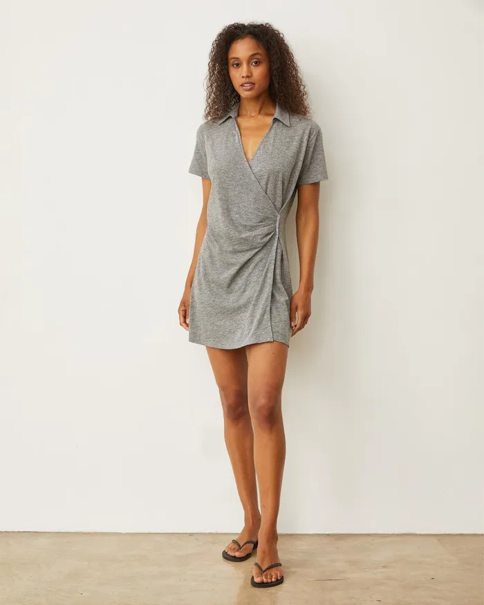 Women Dresses MONROW Knit Wrap Dress Granite