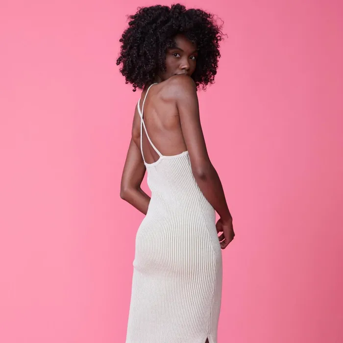 Women Dresses MONROW Tank Maxi Sweater Dress Buttercream