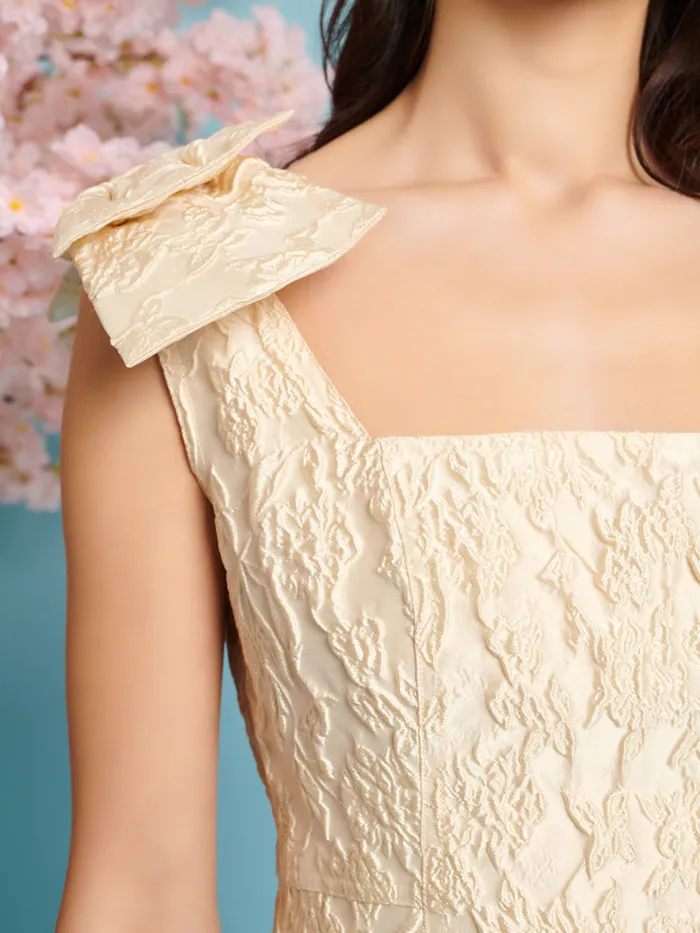Women Eden Blossom Jacquard Mini Dress Pastel Yellow Sister Jane Dresses