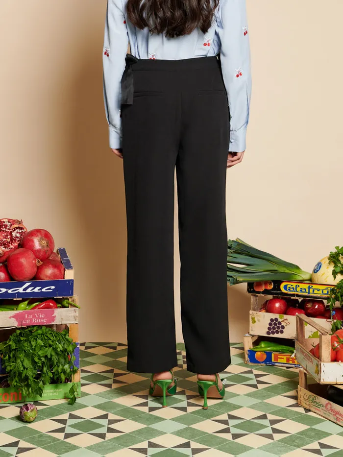Women Eden Bow Trousers Coal Black Sister Jane Bottoms