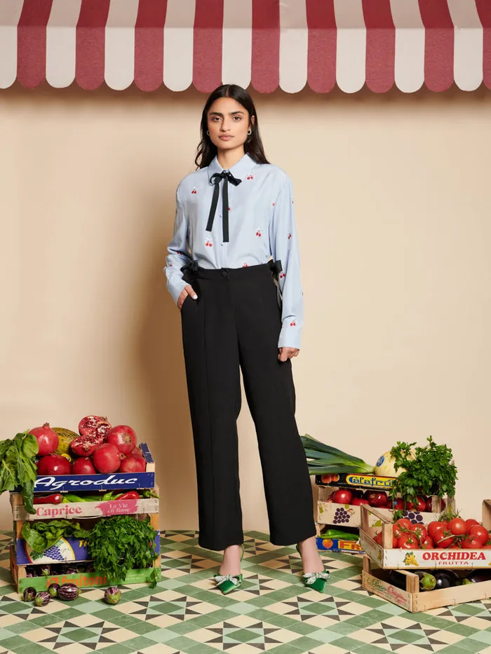 Women Eden Bow Trousers Coal Black Sister Jane Bottoms
