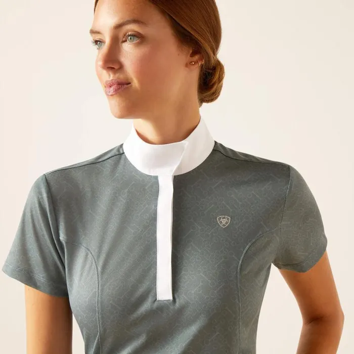 Women English Riding Ariat Aptos Show Shirt North Atlantic Bit Emboss Women English Riding Ariat Aptos Show Shirt North Atlantic Bit Emboss