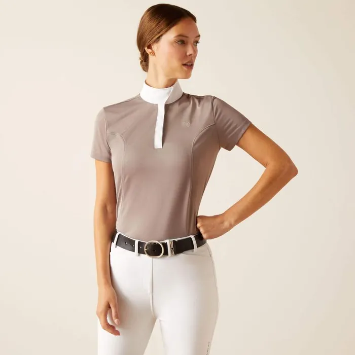 Women English Riding Ariat Aptos Show Shirt Zinc