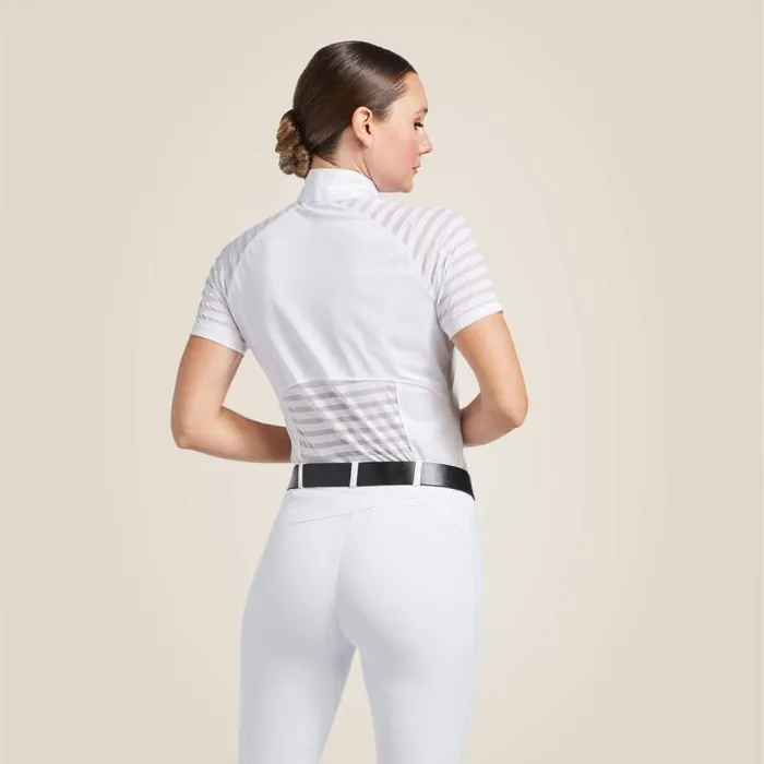 Women English Riding Ariat Aptos Vent Show Shirt White