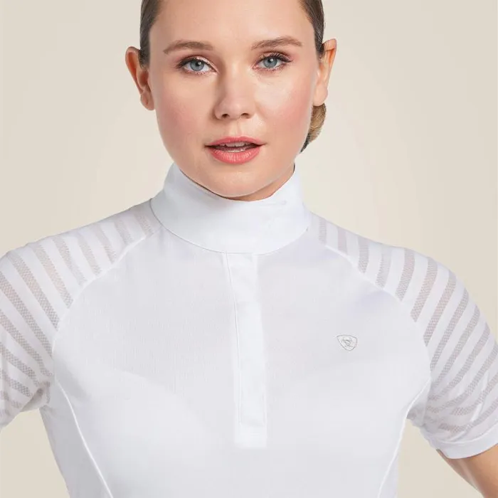 Women English Riding Ariat Aptos Vent Show Shirt White