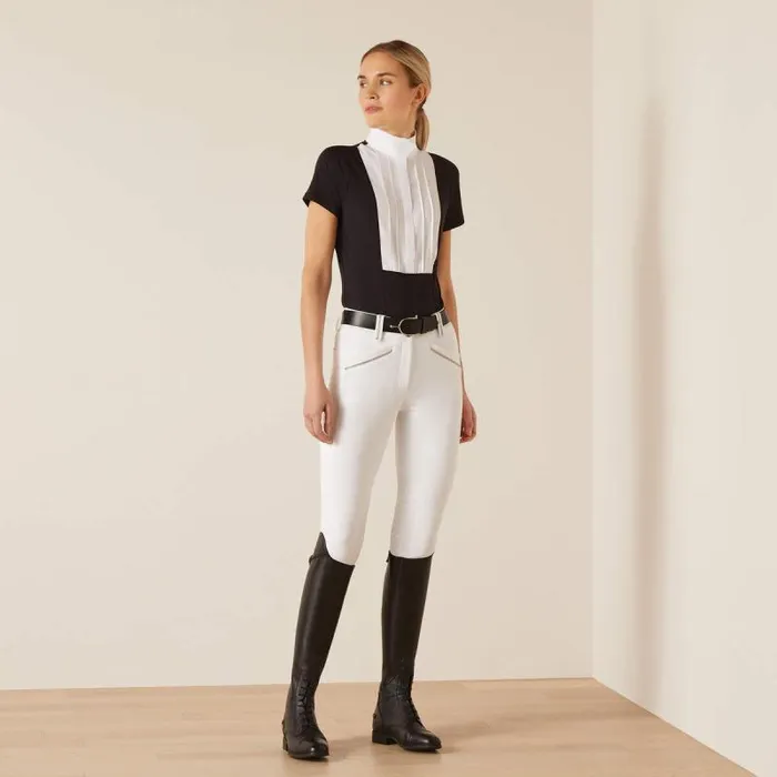 Women English Riding Ariat Luxe Show Shirt Black Women English Riding Ariat Luxe Show Shirt Black