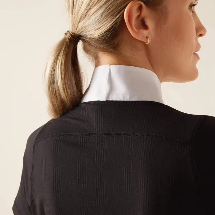 Women English Riding Ariat Luxe Show Shirt Black Women English Riding Ariat Luxe Show Shirt Black