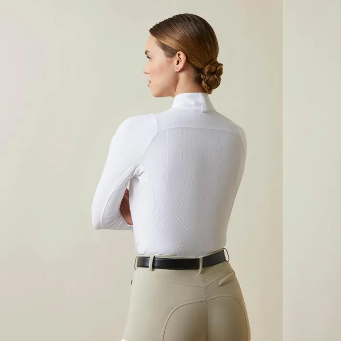 Women English Riding Ariat Luxe Show Shirt White Women English Riding Ariat Luxe Show Shirt White