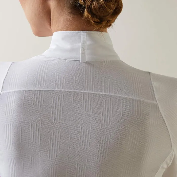 Women English Riding Ariat Luxe Show Shirt White Women English Riding Ariat Luxe Show Shirt White