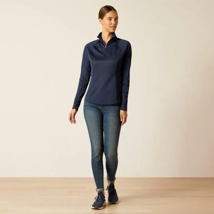 Women English Riding Ariat Sunstopper 30 14 Zip Baselayer Navy Women English Riding Ariat Sunstopper 30 14 Zip Baselayer Navy